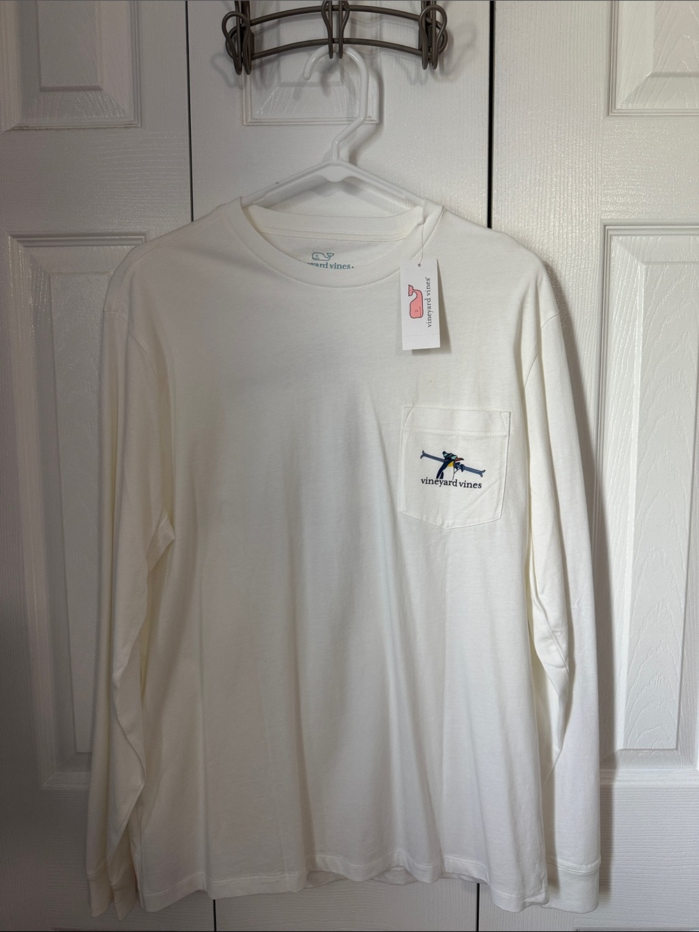 Vineyard Vines White Long-Sleeve Pocket Tee